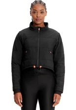 Black Cherokee Scrubs Infinity GNR8 Convertible Crop Quilted Jacket IN503 BLK