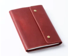 for A5 book jacket cover slipcase case bag card pocket cow leather  red H721