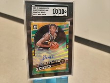 2021-22 Donruss Optic Bones Hyland Green Wave Prizm RC Auto SGC 10 T9973