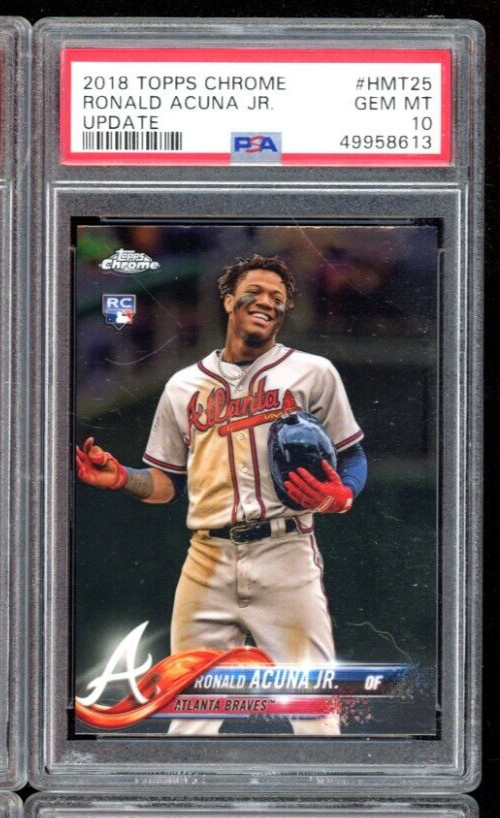 2018 TOPPS CHROME UPDATE #HMT25 RONALD ACUNA JR. RC PSA 10 GEM MINT ROOKIE
