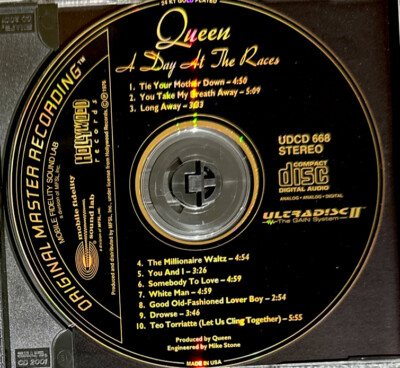Queen A Day at the Races MFSL　24KゴールドCD QUEEN A DAY AT THE RACES MFSL 24 KARAT GOLD CD SEALED FACTORY