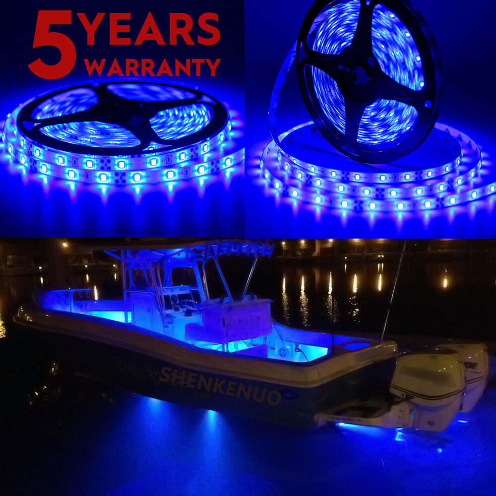 12V 16.4FT300SMD Flexible Blue LED Strip Light Waterproof For Car Truck Boat BF