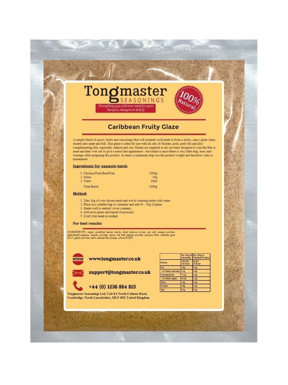 Caribbean Fruity Glaze - Meat Rub - 1kg (Gluten Free)