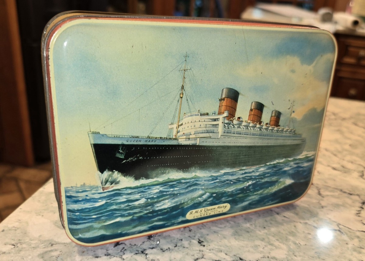 TWININGS キャニスター　クイーンマリー　クイーンメリー　当時もの Vintage Benson's Confectionery Cunard Tin R.M.S. 