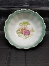 Dinnerware 5" Berry/Dessert Bowl Colonial Couple Dancing Gold Border Japan