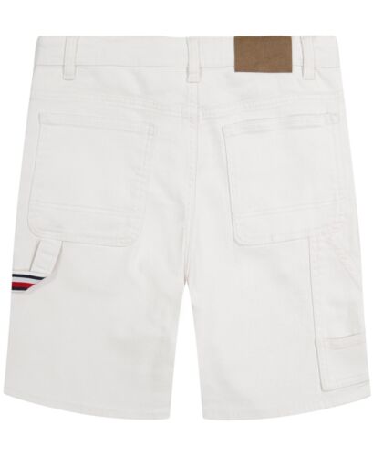 Tommy Hilfiger Big Boys Shorts Denim Carpenter Shorts 90s Logo Flag White - Picture 19 of 20