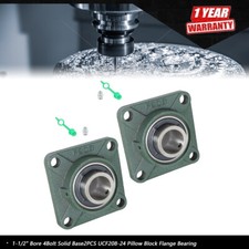 1-1/2" Bore 4Bolt Solid Base2PCS UCF208-24 Pillow Block Flange Bearing