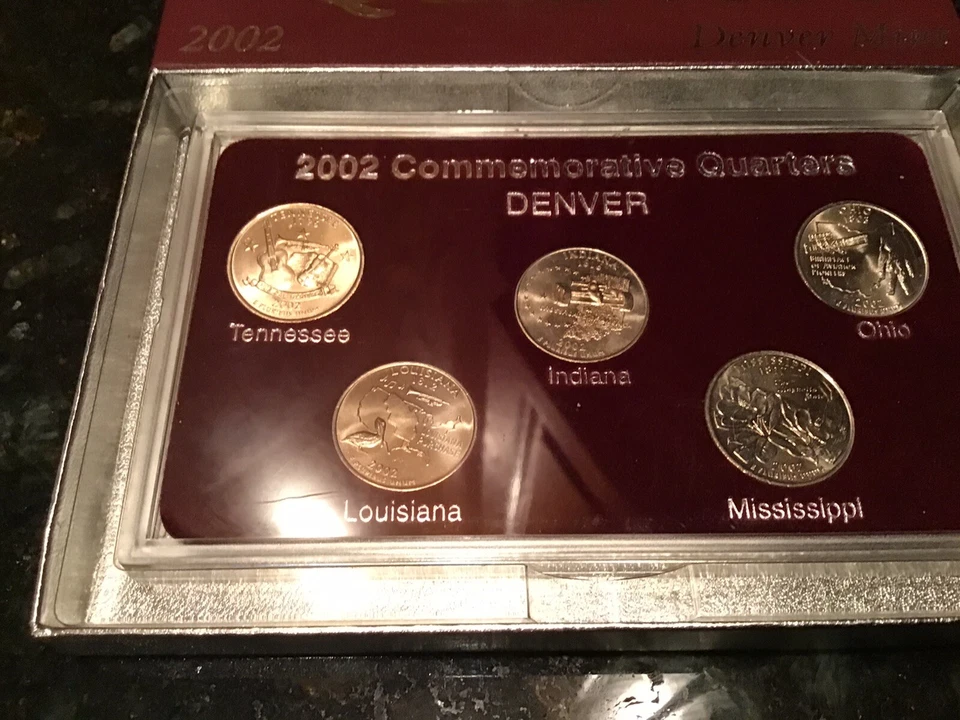 2002 Denver US State Quarters Set w/ Certificate & Box, 5 25-Cent Pieces - Image 3 of 3