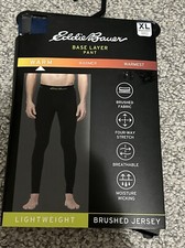 NWT Eddie Bauer Men's Base Layer Pant XL Dusty Indigo Navy Blue Brushed Jersey