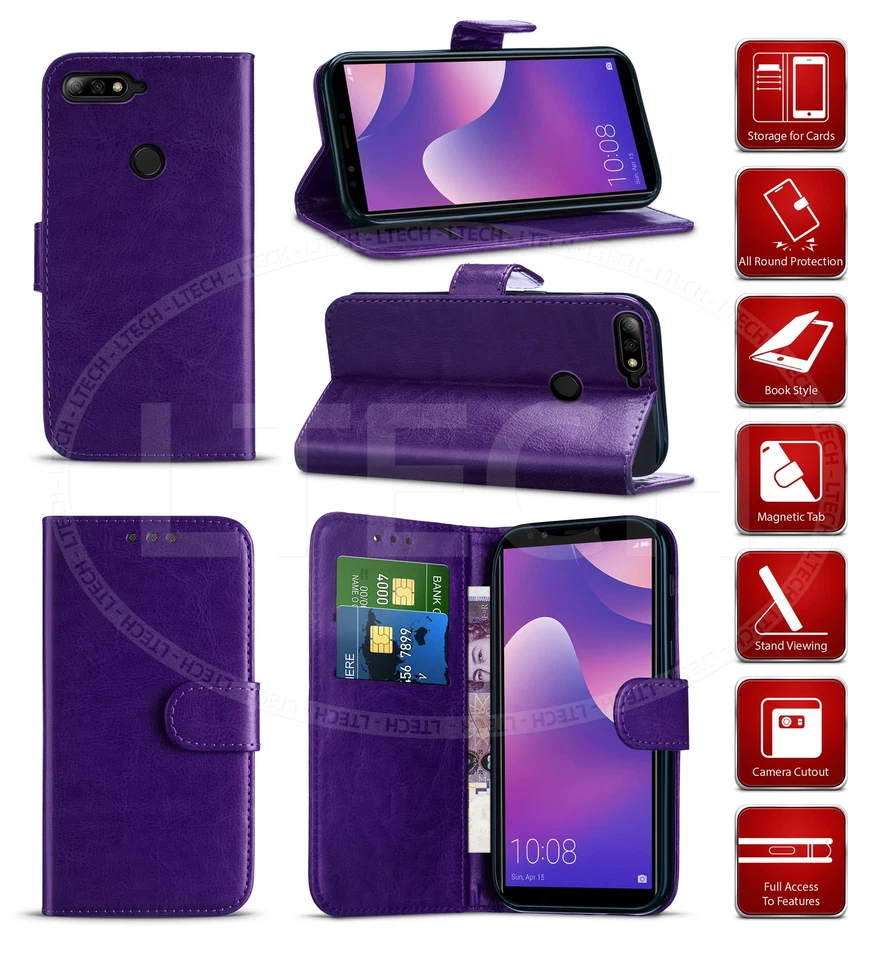 Funda tipo billetera para teléfono Nokia Lumia 730 ranura para tarjeta cubierta para libro cuero PU Foto 4 de 4