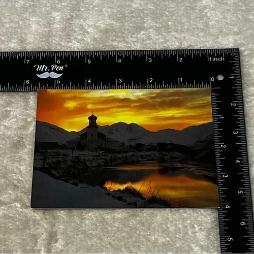 Postal Iglesia Ortodoxa Rusa Unalaska Alaska Tarjeta Cromada C117 - Imagen 3 de 3