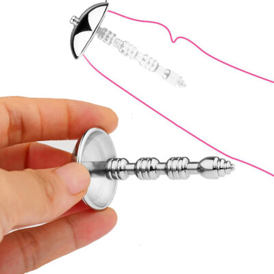 Male Stainless Steel Horse Eye Tube Dilator Sound Beads Urethral Stopper