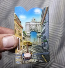 Lisbon Portugal Tourist Gift Souvenir 3D Resin Refrigerator Fridge Magnet Rectan