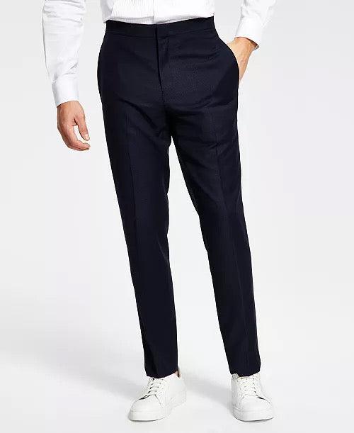 Alfani Mens Slim Fit Navy Blue Tuxedo Pants 32x32 Formal Dress Trousers