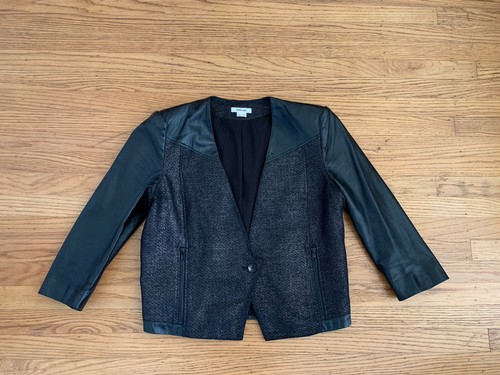 Helmut Lang Womens sz 6 metallic black twill Lamb