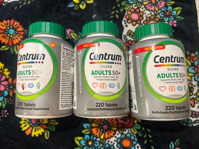 3X Centrum Silver Multivitamin for Adults 50 Plus 220 Tablets 02/2025