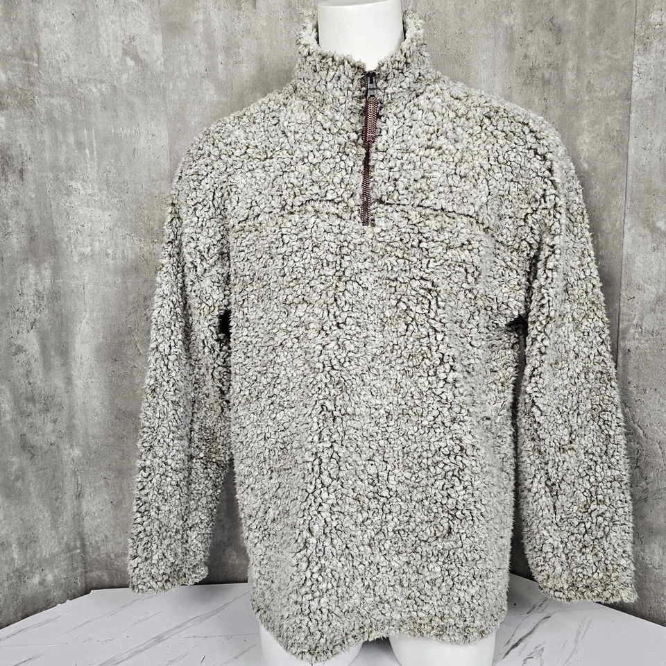 True Grit Mens XL Frosty Tipped Pullover Teddy Bear Fleece 1/2 Zip Sweater - Image 2 of 4