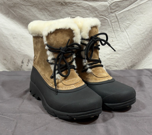 Sorel Snow Angel Brown Waterproof Shearling Leather Boots US 10 EU 41 NEW - Picture 1 of 8