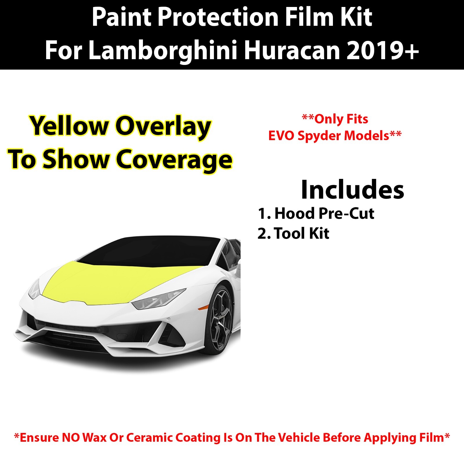 Pre Cut Hood Paint Protection Film Clear Bra PPF for Lamborghini Huracan 2019+