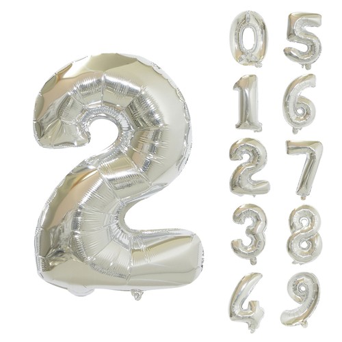 Silver Foil Balloons Number Age Birthday Party Large Helium Air Decoration 0-9 - Picture 11 of 18