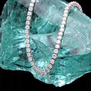 Authentic 20 Ct Round Cut Real Moissanite Tennis Necklace 14K White Gold Plated Silver