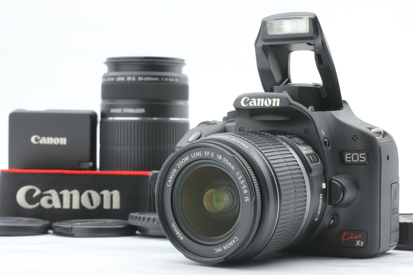 [Near MINT] Canon EOS Kiss X3 / Rebel T1i / 500D 15.1MP w/ Two Lenses From  JAPAN