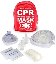 Ever Ready First Aid Adult and Infant CPR Mask Combo Kit with 2 Valves with P...