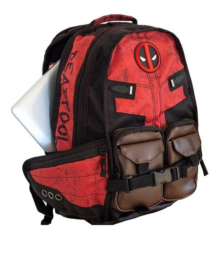 Deadpool Cosplay Canvas Backpack School Bag Travel Outdoor Rucksack Gift - Picture 8 of 17