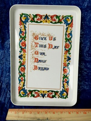 Melamine ITALY~Serving 13x9''Sandwich TRAY~Give us thisDAY Our Daily BREAD~Melmac