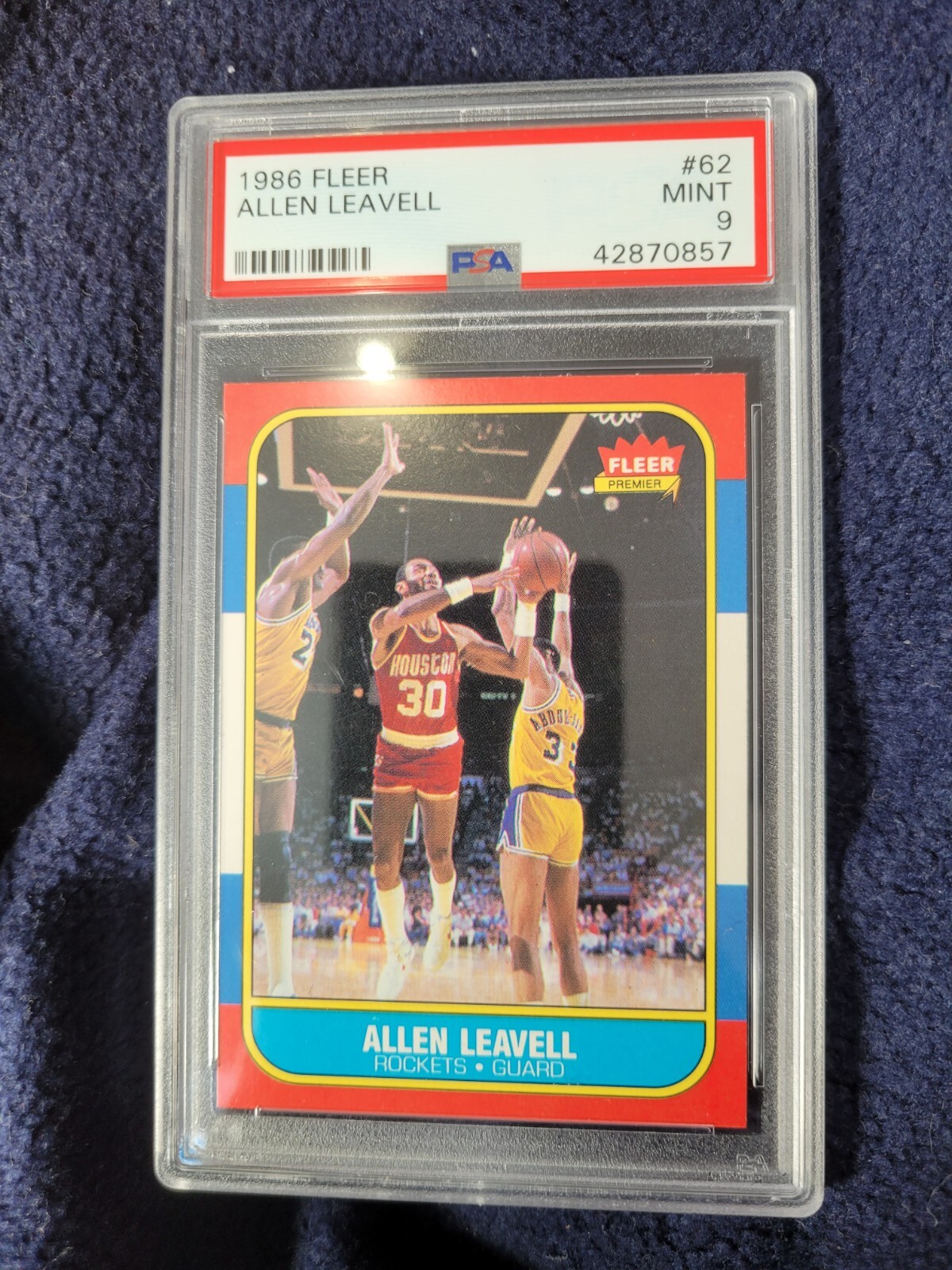 1986 fleer psa 9 allen leavell no. 62