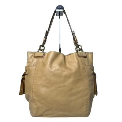A_cosmeです Coach Beige Leather Tote Bag 14523 Womens Fashion Accessory