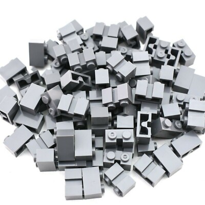 TCM BRICKS Dark Bluish Gray 1x2 Brick with Groove X100 Compatible Parts Grey