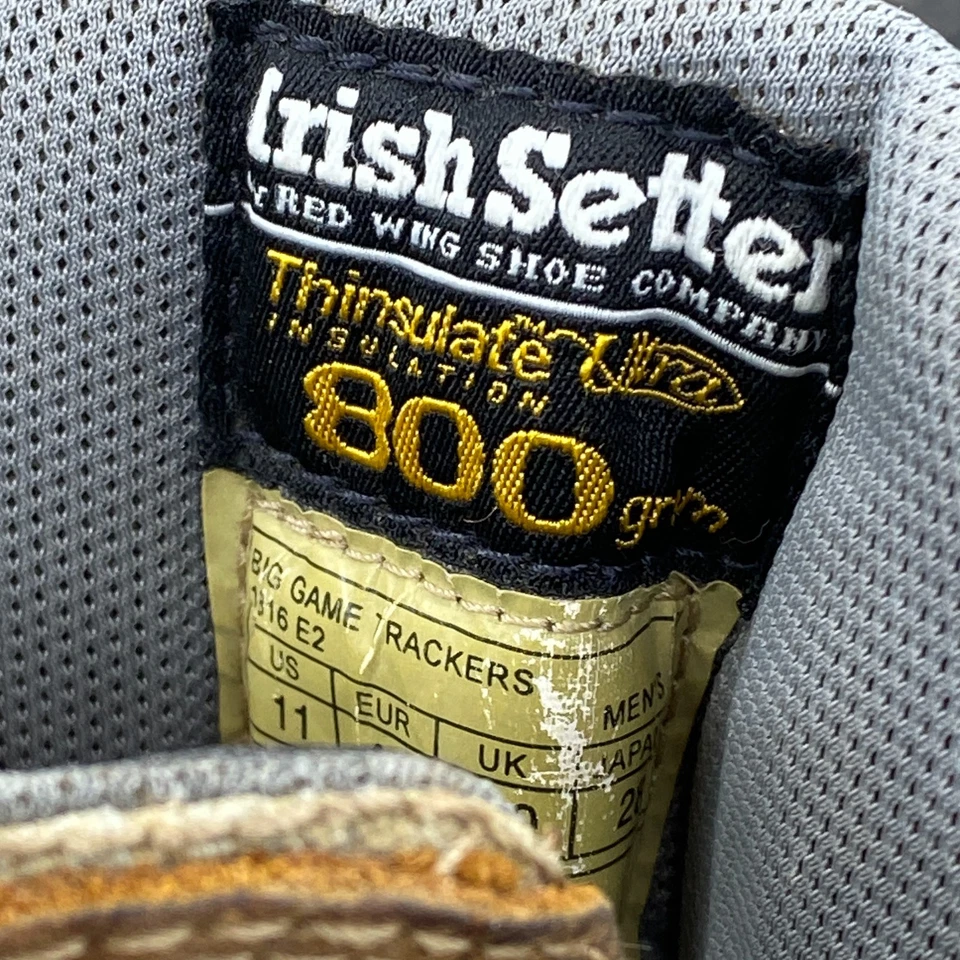 Irish Setter By Red Wing 800 Big Game Tracker Hunting Boots Men's Size 11 Brown - Image 3 of 4