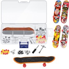 5 Packs DIY Mini Finger Skateboard Fingerboard Kit with Box and Replacement A...