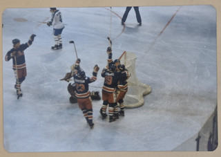 1980 Original USA Olympic Hockey Photo Gold Medal Game vs. Finland GOAL!