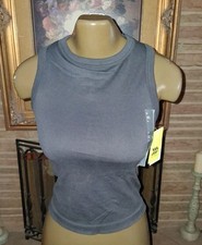 Women's Everyday Soft Highneck Cropped Support Tank Top - All In Motion Black M
