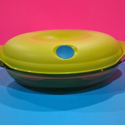 Vintage Tupperware Green Oval Heat And Serve Container