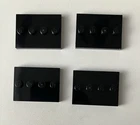 Lego 4 New Pieces Plate 3x4 w/ 4 Knobs Black #17836 Minifigure Stand