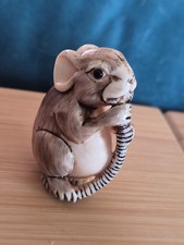 Antique Netsuke Rat Chewing On Tail signed Hand Carved Japanese