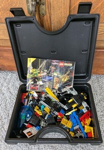 VTG 1997 Lego Black 12 x 10 Storage Carrying Case With Bricks/Pieces See Photos