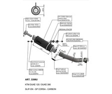 Terminale di Scarico Leovince GP CORSA  per Ktm Duke 125 2021 > 2023