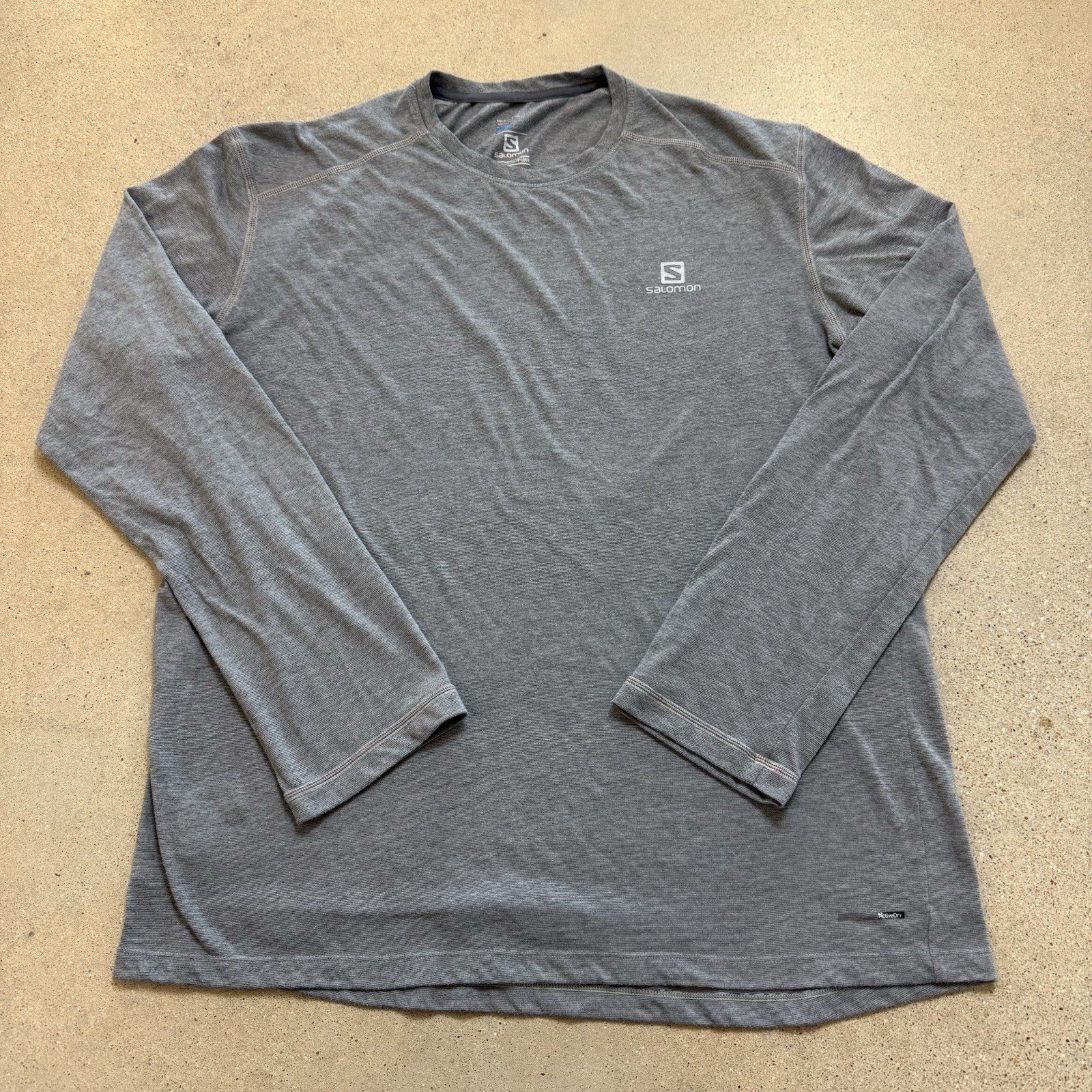 Salomon Camicia Uomo XL Manica Lunga Girocollo Outdoor Pullover Grigio