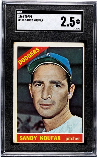 1966 Topps Baseball #100 Sandy Koufax Brooklyn Dodgers HOF SGC 2.5 (A-6)