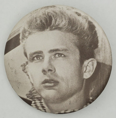 Vintage James Dean Head Shot Number One on Sepia Tone Pinback Button