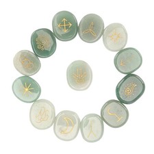 13PCS Symbol Rune Stones With Cloth Bag Engraving Rune Stone For Divination HEN