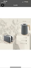 HOMCOM Electric Kettle Fast Boil Toaster Set 2 Slice Grey