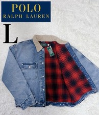 POLO COUNTRY Denim Jacket, Check Pattern, Size L, New From Japan #T1656