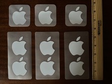 Apple Logo Sticker - Lot of 9 Decals /White - Genuine OEM (FREE SHIPPING)