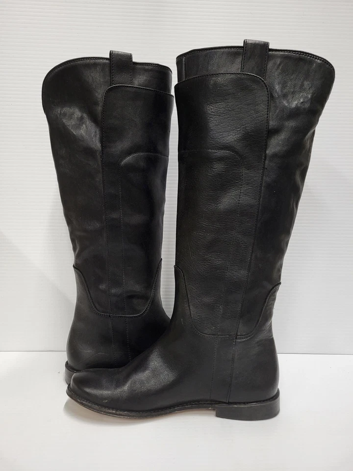 Botas Frye para mujer talla 7 de cuero negro hasta la rodilla zapatos de montar occidentales Foto 4 de 4