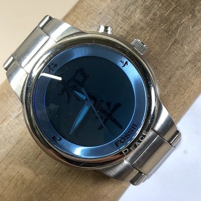 FOSSIL フォッシル BIG TIC JR-8 y2k FOSSIL Big Tic JR-8122, Animated Black Watch, Steel Band, Box